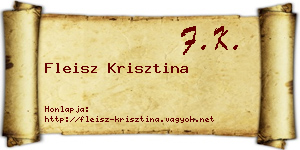 Fleisz Krisztina névjegykártya